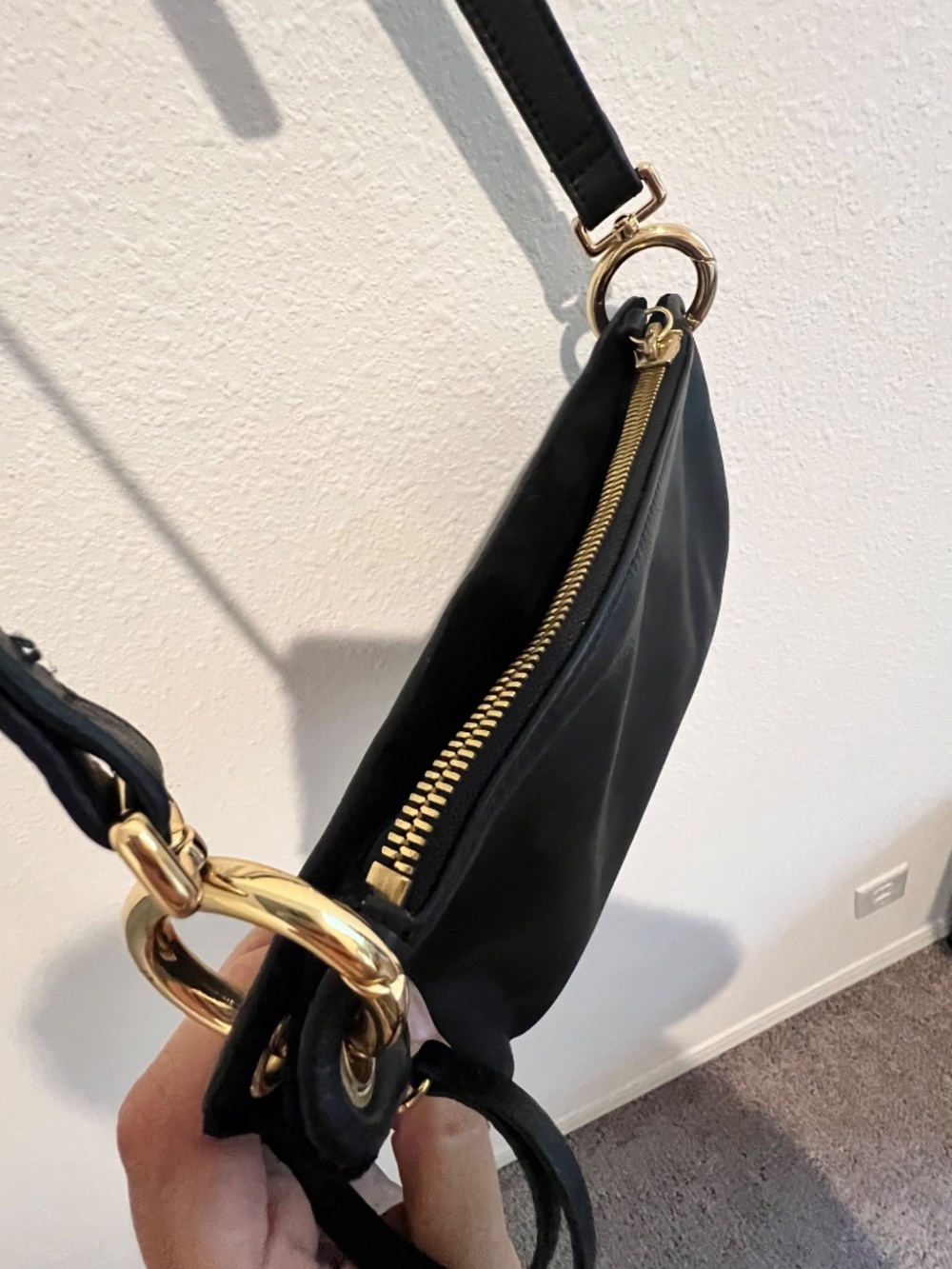 Margot Black Leather & Suede Convertible Multi-Way Crossbody Bag - Picture 15 of 16